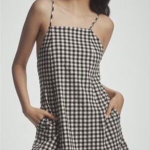 Anthropologie Black and White Gingham Dress